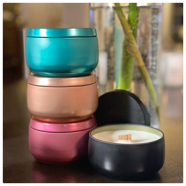 Colored tin Candles - 8oz
